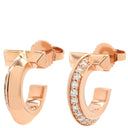 ティファニー Tiffany & Co Tワン フープ ダイヤ ローズゴールド K18PG ダイヤモンド ピアス ピンクゴールド 750 18K 18金