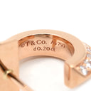 ティファニー Tiffany & Co Tワン フープ ダイヤ ローズゴールド K18PG ダイヤモンド ピアス ピンクゴールド 750 18K 18金