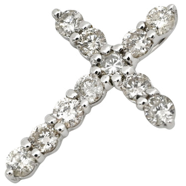 ノンブランド NON BRAND クロス ダイヤモンド 0.30ct ホワイトゴールド K18WG ダイヤモンド ペンダントトップ 11石 11P 十字架 18K 18金 750WG ネックレストップ ペンダントヘッド チャーム