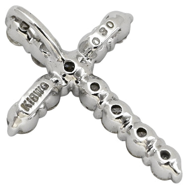 ノンブランド NON BRAND クロス ダイヤモンド 0.30ct ホワイトゴールド K18WG ダイヤモンド ペンダントトップ 11石 11P 十字架 18K 18金 750WG ネックレストップ ペンダントヘッド チャーム