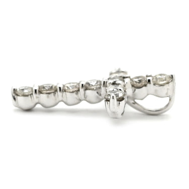 ノンブランド NON BRAND クロス ダイヤモンド 0.30ct ホワイトゴールド K18WG ダイヤモンド ペンダントトップ 11石 11P 十字架 18K 18金 750WG ネックレストップ ペンダントヘッド チャーム