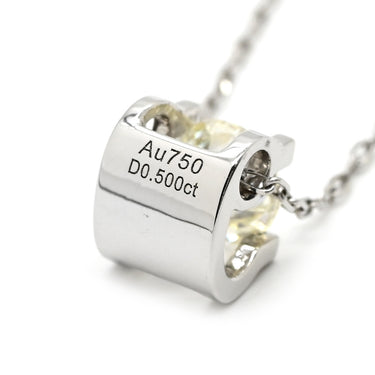 ノンブランド NON BRAND ダイヤモンド 0.50ct ペンダント ホワイトゴールド K18WG ダイヤモンド ネックレス スクエア 1P 1粒 1石 ラウンドブリリアントカット 18K 750 WG 18金