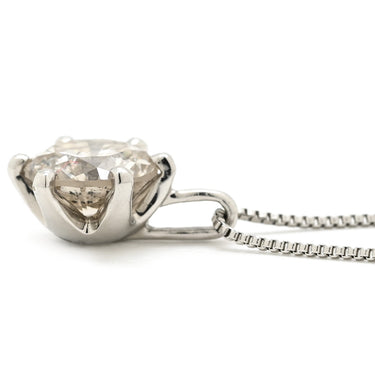 ノンブランド NON BRAND ダイヤ ペンダント プラチナシルバー Pt900 ダイヤモンド Pt850(チェーン) ネックレス プラチナム 1P 1石 1粒 ソリティア 6本爪 ラウンド ベネチアンチェーン マチネサイズ