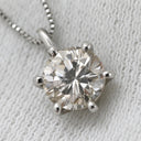 ノンブランド NON BRAND ダイヤ ペンダント プラチナシルバー Pt900 ダイヤモンド Pt850(チェーン) ネックレス プラチナム 1P 1石 1粒 ソリティア 6本爪 ラウンド ベネチアンチェーン マチネサイズ