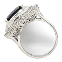 ノンブランド NON BRAND ブルーサファイア 6.6ct ダイヤリング プラチナシルバー Pt900 サファイア ダイヤモンド リング 指輪 青 ブルー 大粒 ラージ ブルー オーバルカット ひし形 Pt900 13号