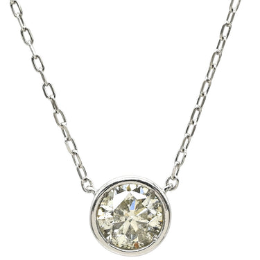 ノンブランド NON BRAND ダイヤ ペンダント プラチナシルバー Pt900 ダイヤモンド Pt850(チェーン) ネックレス 1P 1石 1粒 ダイヤモンド