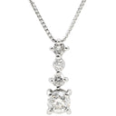 ノンブランド NON BRAND ダイヤ ペンダント プラチナシルバー Pt900 ダイヤモンド Pt850(チェーン) ネックレス プラチナム 4P 4石 4粒 ドロップ ラインストーン バートップ