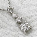 ノンブランド NON BRAND ダイヤ ペンダント プラチナシルバー Pt900 ダイヤモンド Pt850(チェーン) ネックレス プラチナム 4P 4石 4粒 ドロップ ラインストーン バートップ