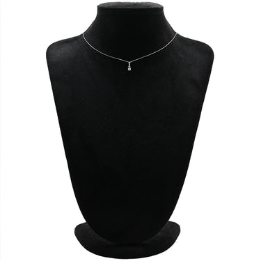 ノンブランド NON BRAND ダイヤ ペンダント プラチナシルバー Pt900 ダイヤモンド Pt850(チェーン) ネックレス プラチナム 4P 4石 4粒 ドロップ ラインストーン バートップ