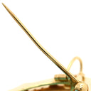 ノンブランド NON BRAND ターコイズ ダイヤ イエローゴールド K18YG ターコイズ ダイヤモンド ブローチ 青 彫刻 ペンダントトップ