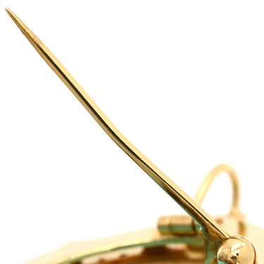 ノンブランド NON BRAND ターコイズ ダイヤ イエローゴールド K18YG ターコイズ ダイヤモンド ブローチ 青 彫刻 ペンダントトップ