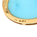 ノンブランド NON BRAND ターコイズ ダイヤ イエローゴールド K18YG ターコイズ ダイヤモンド ブローチ 青 彫刻 ペンダントトップ