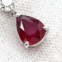 ノンブランド NON BRAND ダイヤ ペンダント レッド×プラチナシルバー Pt900 ダイヤモンド Pt850(チェーン) ネックレス Pt900 プラチナム 赤 ルビー しずく型 ドロップ ラインストーン ベネチアンチェーン