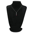 ノンブランド NON BRAND ダイヤ ペンダント レッド×プラチナシルバー Pt900 ダイヤモンド Pt850(チェーン) ネックレス Pt900 プラチナム 赤 ルビー しずく型 ドロップ ラインストーン ベネチアンチェーン