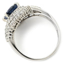 ノンブランド NON BRAND ブルーサファイア ダイヤリング プラチナシルバー Pt900 サファイア ダイヤモンド リング 指輪 ロイヤルブルー 青 13.5号