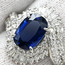 ノンブランド NON BRAND ブルーサファイア ダイヤリング プラチナシルバー Pt900 サファイア ダイヤモンド リング 指輪 ロイヤルブルー 青 13.5号