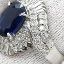 ノンブランド NON BRAND ブルーサファイア ダイヤリング プラチナシルバー Pt900 サファイア ダイヤモンド リング 指輪 ロイヤルブルー 青 13.5号