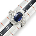 ノンブランド NON BRAND ブルーサファイア ダイヤリング プラチナシルバー Pt900 サファイア ダイヤモンド リング 指輪 ロイヤルブルー 青 13.5号