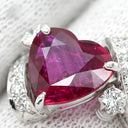 ノンブランド NON BRAND ルビー ダイヤ ピンクレッド×プラチナシルバー Pt ルビー ダイヤモンド リング 指輪 赤 ピンク プラチナム ハートモチーフ ファセットカット 11.5号