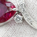 ノンブランド NON BRAND ルビー ダイヤ ピンクレッド×プラチナシルバー Pt ルビー ダイヤモンド リング 指輪 赤 ピンク プラチナム ハートモチーフ ファセットカット 11.5号