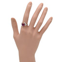 ノンブランド NON BRAND ルビー ダイヤ ピンクレッド×プラチナシルバー Pt ルビー ダイヤモンド リング 指輪 赤 ピンク プラチナム ハートモチーフ ファセットカット 11.5号