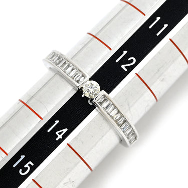 ノンブランド NON BRAND ダイヤリング ホワイトゴールド K18WG ダイヤモンド リング 指輪 一文字 ダイヤモンド 13号