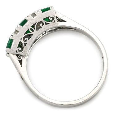 ノンブランド NON BRAND エメラルド0.54ct ダイヤモンド プラチナシルバー Pt900 エメラルド ダイヤモンド リング 指輪 グリーン 緑 Pm900 エメラルドカット バケットカット 11.5号