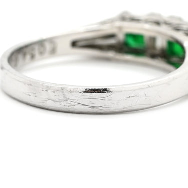 ノンブランド NON BRAND エメラルド0.54ct ダイヤモンド プラチナシルバー Pt900 エメラルド ダイヤモンド リング 指輪 グリーン 緑 Pm900 エメラルドカット バケットカット 11.5号