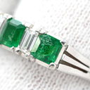 ノンブランド NON BRAND エメラルド0.54ct ダイヤモンド プラチナシルバー Pt900 エメラルド ダイヤモンド リング 指輪 グリーン 緑 Pm900 エメラルドカット バケットカット 11.5号