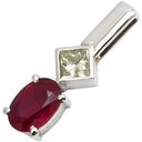 ノンブランド NON BRAND ルビー ダイヤ プラチナシルバー Pt900 ルビー ダイヤモンド ペンダントトップ 赤 レッド ビルマ産 ネックレストップ