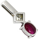 ノンブランド NON BRAND ルビー ダイヤ プラチナシルバー Pt900 ルビー ダイヤモンド ペンダントトップ 赤 レッド ビルマ産 ネックレストップ