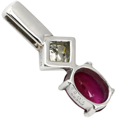 ノンブランド NON BRAND ルビー ダイヤ プラチナシルバー Pt900 ルビー ダイヤモンド ペンダントトップ 赤 レッド ビルマ産 ネックレストップ