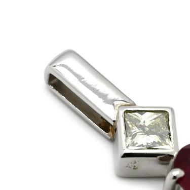 ノンブランド NON BRAND ルビー ダイヤ プラチナシルバー Pt900 ルビー ダイヤモンド ペンダントトップ 赤 レッド ビルマ産 ネックレストップ