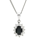 ノンブランド NON BRAND サファイア ダイヤモンド プラチナシルバー Pt850 サファイア ダイヤモンド ネックレス Pt850 ドロップ ペンダント ダイヤ 青 オーバル ブルーサファイア