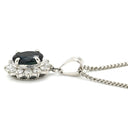 ノンブランド NON BRAND サファイア ダイヤモンド プラチナシルバー Pt850 サファイア ダイヤモンド ネックレス Pt850 ドロップ ペンダント ダイヤ 青 オーバル ブルーサファイア