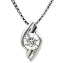 ノンブランド NON BRAND ダイヤペンダント プラチナシルバー Pt900 ダイヤモンド Pt850(チェーン) ネックレス 1P 1粒