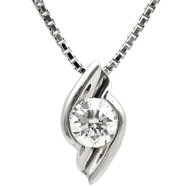 ノンブランド NON BRAND ダイヤペンダント プラチナシルバー Pt900 ダイヤモンド Pt850(チェーン) ネックレス 1P 1粒