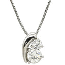 ノンブランド NON BRAND ダイヤモンド 1.00ct ペンダント プラチナシルバー Pt850 ダイヤモンド ネックレス 2P 2石 2粒 プラチナム ツインダイヤ ペンダント