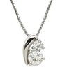ノンブランド NON BRAND ダイヤモンド 1.00ct ペンダント プラチナシルバー Pt850 ダイヤモンド ネックレス 2P 2石 2粒 プラチナム ツインダイヤ ペンダント