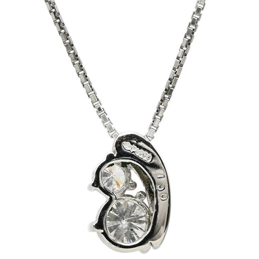 ノンブランド NON BRAND ダイヤモンド 1.00ct ペンダント プラチナシルバー Pt850 ダイヤモンド ネックレス 2P 2石 2粒 プラチナム ツインダイヤ ペンダント