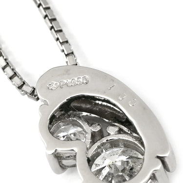 ノンブランド NON BRAND ダイヤモンド 1.00ct ペンダント プラチナシルバー Pt850 ダイヤモンド ネックレス 2P 2石 2粒 プラチナム ツインダイヤ ペンダント