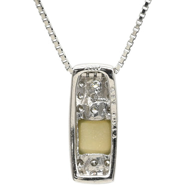 ノンブランド NON BRAND キャッツアイ ペンダント プラチナシルバー Pt900 クリソベリルキャッツアイ ダイヤモンド Pt850(チェーン) ネックレス ダイヤ クリソベリルキャッツアイ プラチナム Pt900×Pt850