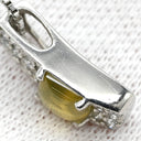 ノンブランド NON BRAND キャッツアイ ペンダント プラチナシルバー Pt900 クリソベリルキャッツアイ ダイヤモンド Pt850(チェーン) ネックレス ダイヤ クリソベリルキャッツアイ プラチナム Pt900×Pt850