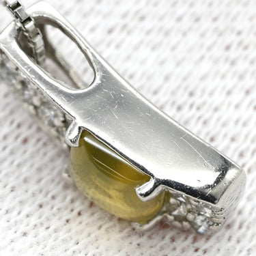 ノンブランド NON BRAND キャッツアイ ペンダント プラチナシルバー Pt900 クリソベリルキャッツアイ ダイヤモンド Pt850(チェーン) ネックレス ダイヤ クリソベリルキャッツアイ プラチナム Pt900×Pt850