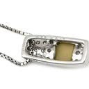 ノンブランド NON BRAND キャッツアイ ペンダント プラチナシルバー Pt900 クリソベリルキャッツアイ ダイヤモンド Pt850(チェーン) ネックレス ダイヤ クリソベリルキャッツアイ プラチナム Pt900×Pt850