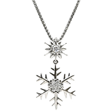 ノンブランド NON BRAND ダイヤ ペンダント ホワイトゴールド K18WG ダイヤモンド ネックレス 18K ダイヤモンド 雪の結晶 スノーフレーク