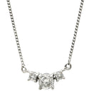 ノンブランド NON BRAND ダイヤ ペンダント プラチナシルバー Pt900 ダイヤモンド Pt850(チェーン) ネックレス プラチナム 3P 3石 3粒 ラインストーン トリロジー