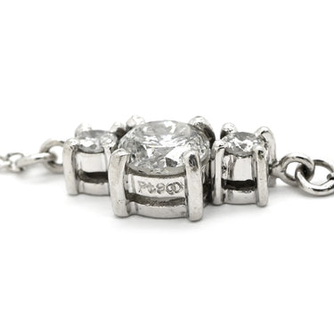 ノンブランド NON BRAND ダイヤ ペンダント プラチナシルバー Pt900 ダイヤモンド Pt850(チェーン) ネックレス プラチナム 3P 3石 3粒 ラインストーン トリロジー