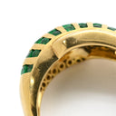 ノンブランド NON BRAND エメラルド 0.72ct ダイヤモンド リング イエローゴールド K18YG エメラルド ダイヤモンド リング 指輪 グリーン 緑 ラウンドミックスカット デザインリング AU750 18金 10号