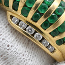 ノンブランド NON BRAND エメラルド 0.72ct ダイヤモンド リング イエローゴールド K18YG エメラルド ダイヤモンド リング 指輪 グリーン 緑 ラウンドミックスカット デザインリング AU750 18金 10号